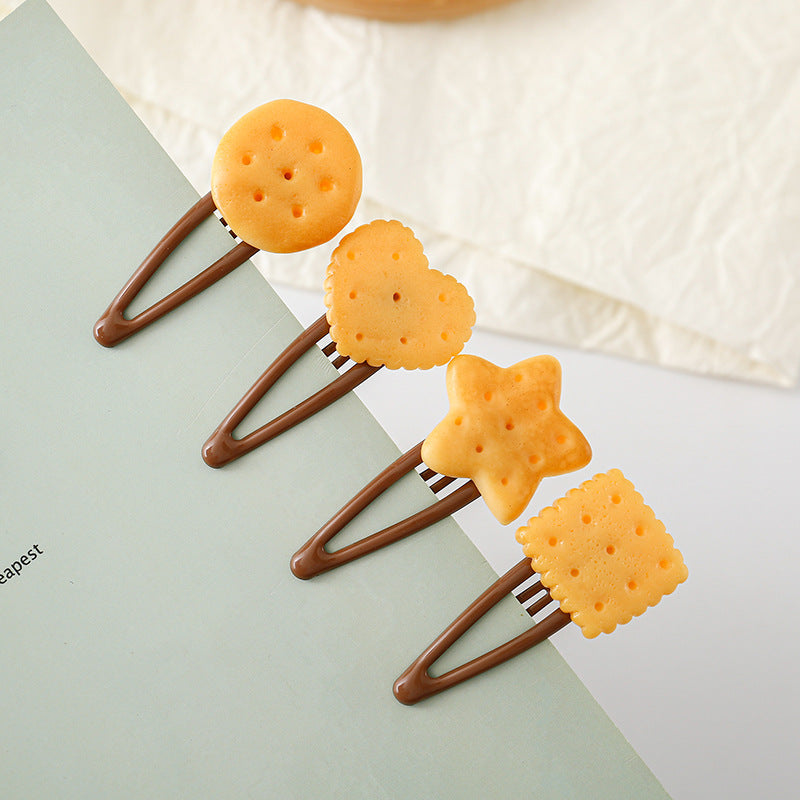 Wholesale Fun Biscuit Plastic Hair Clips